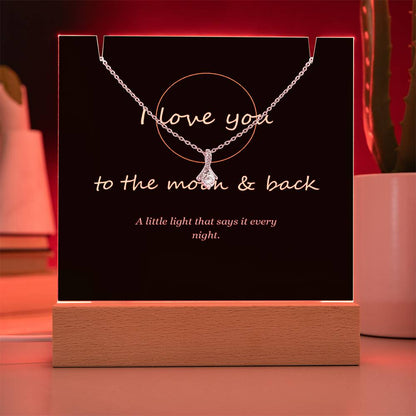 Keepsake light glowing red | To the Moon & Back Keepsake Light & Necklace
