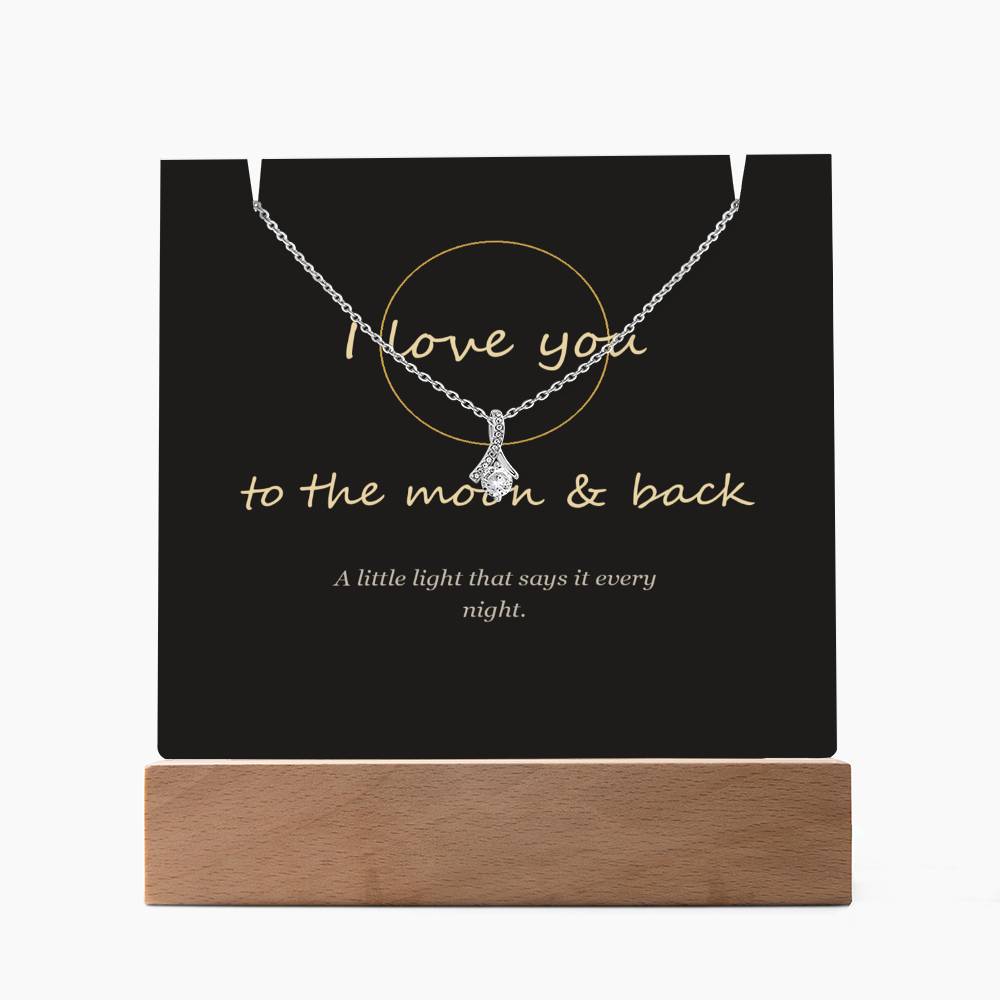 I love you to the moon and back keepsake light unlit on a white background | To the Moon & Back Keepsake Light & Necklace