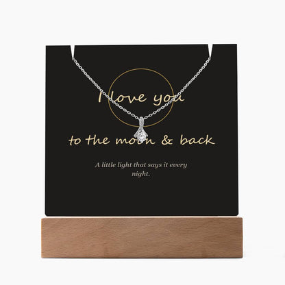 I love you to the moon and back keepsake light unlit on a white background | To the Moon & Back Keepsake Light & Necklace