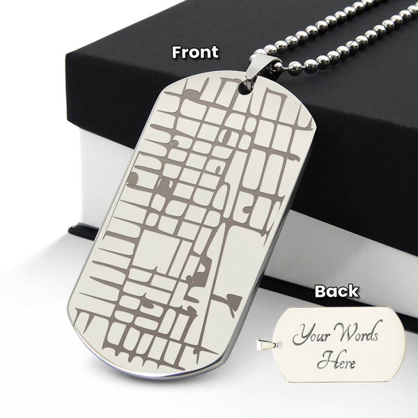 Engraved Coordinates Dog Tag
