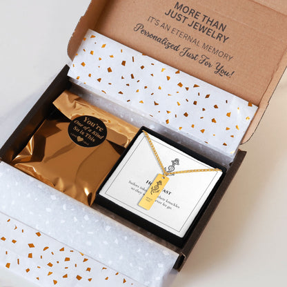 Hold Fast anchor necklace gift set with box and message card