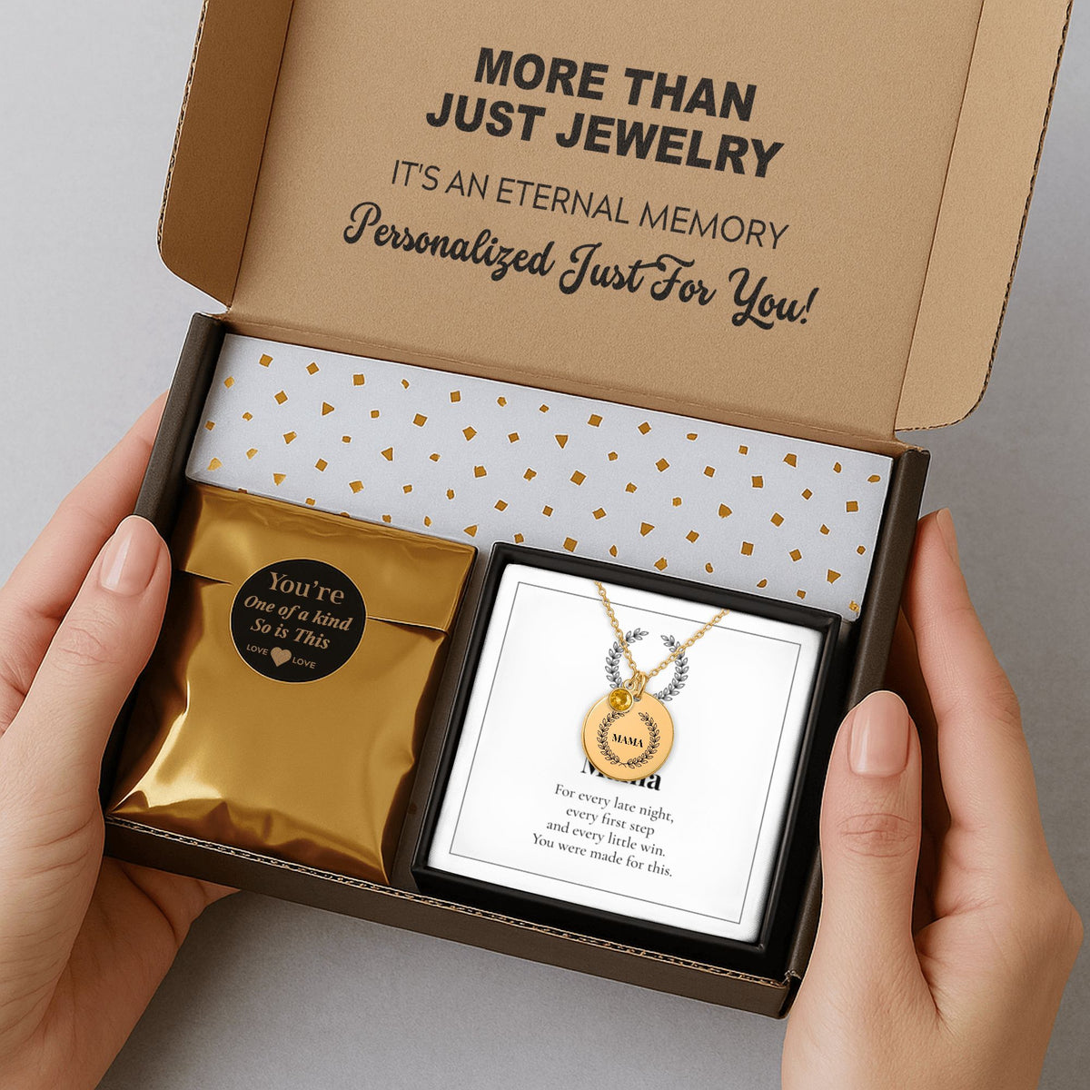 Mama necklace gift packaging