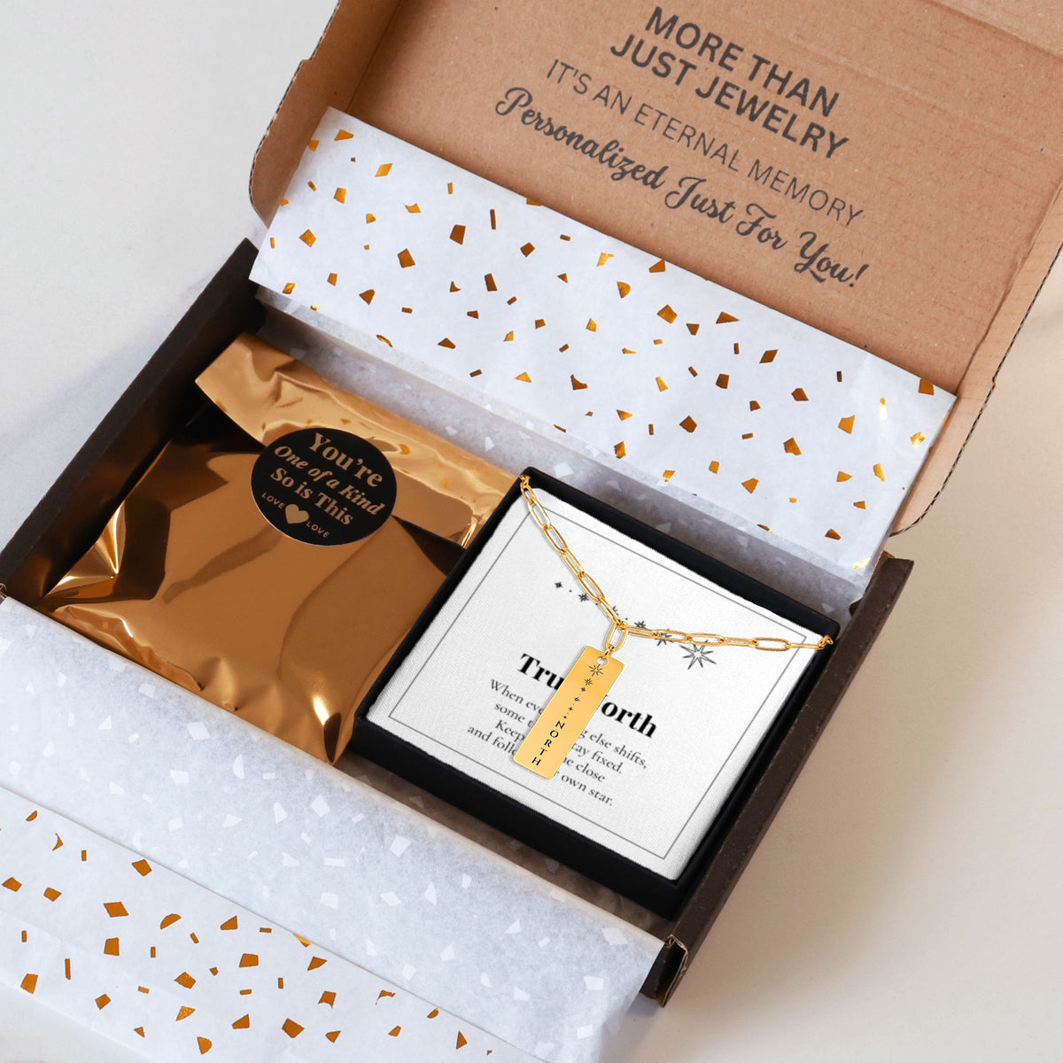North Star necklace gift packaging