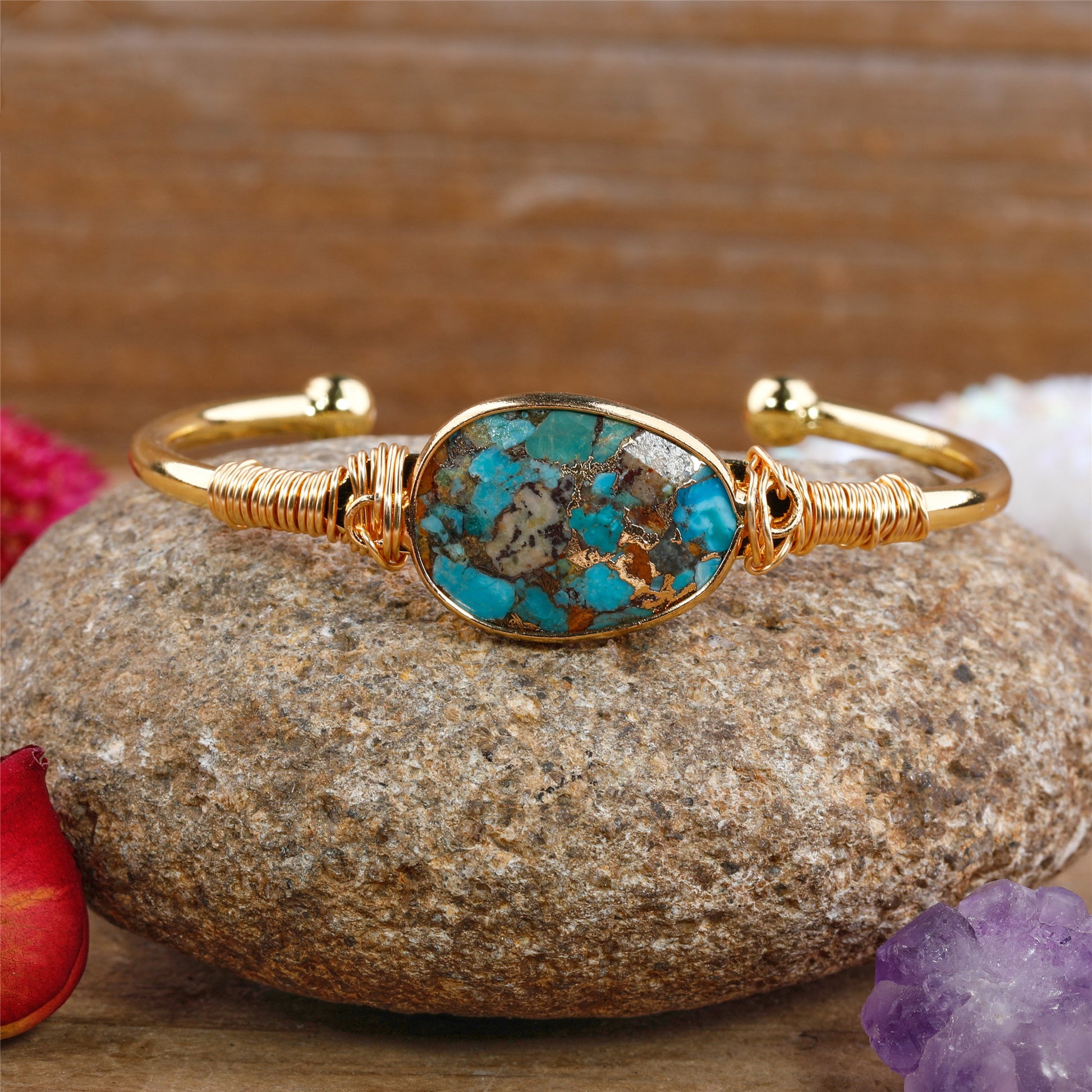 Gemstone cuff detail