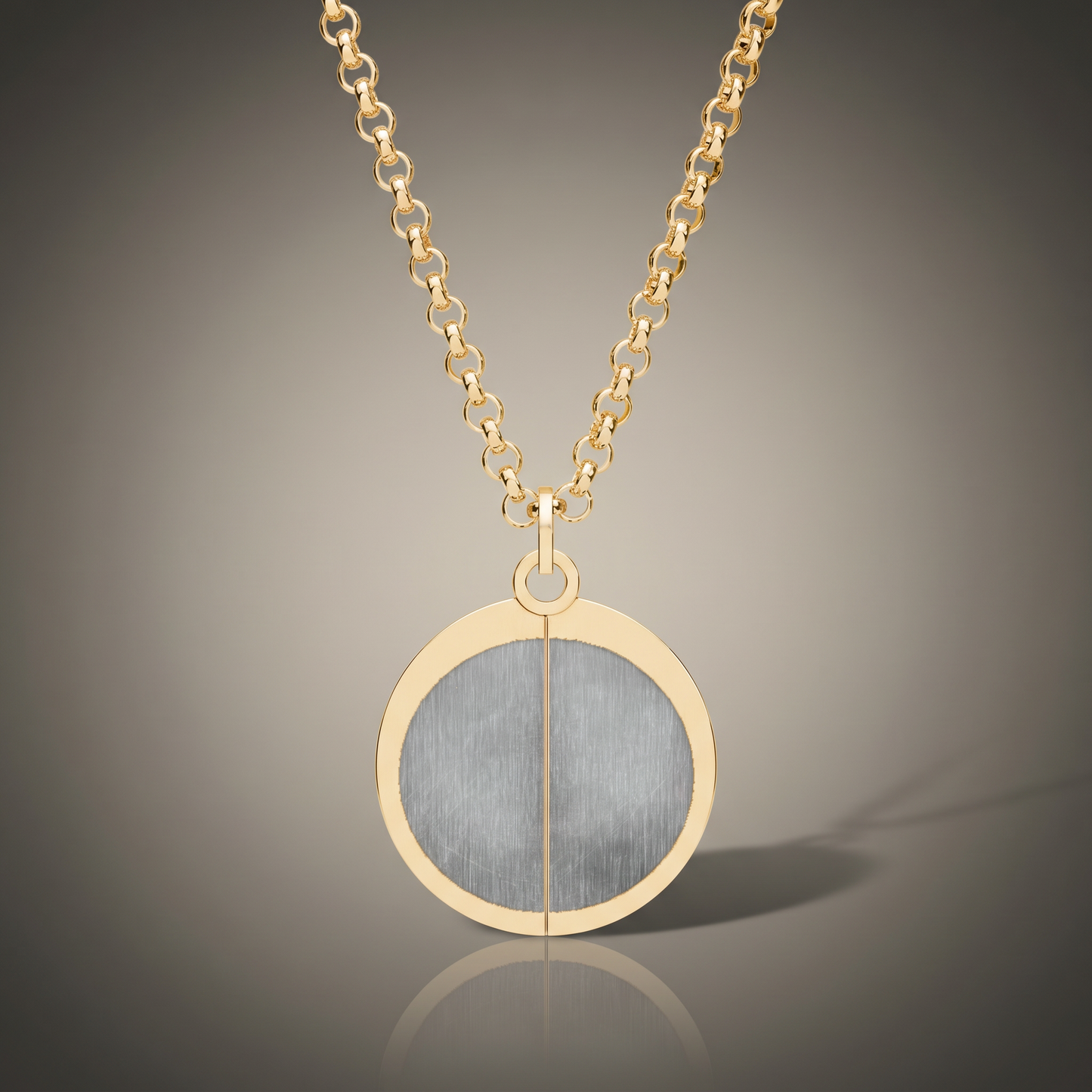 Hidden Message Circle Necklace on premium studio backdrop, high-contrast catalog shot