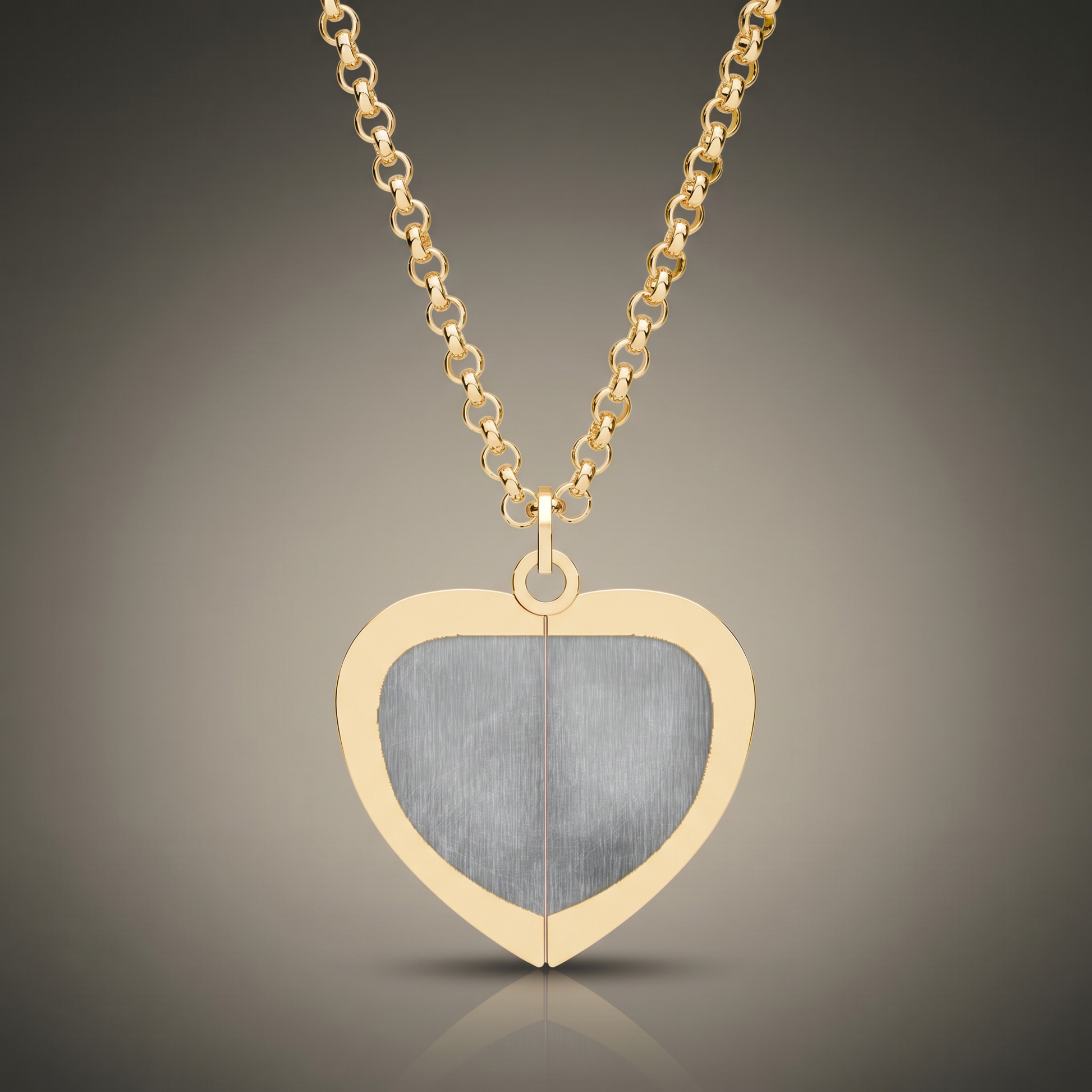 Hidden Message Heart Necklace on premium studio backdrop, high-contrast catalog shot