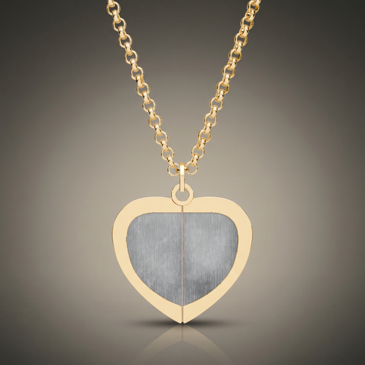 Hidden Message Heart Necklace on premium studio backdrop, high-contrast catalog shot