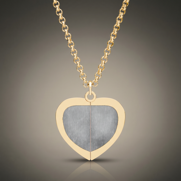 Hidden Message Heart Necklace on premium studio backdrop, high-contrast catalog shot