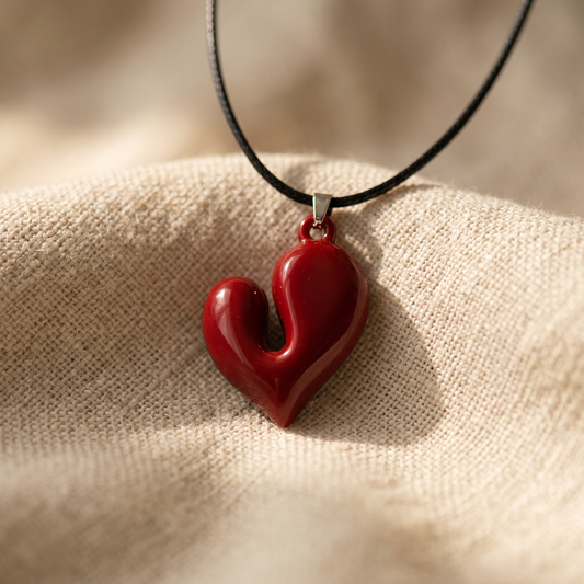 Vintage Heart Necklace — macro detail