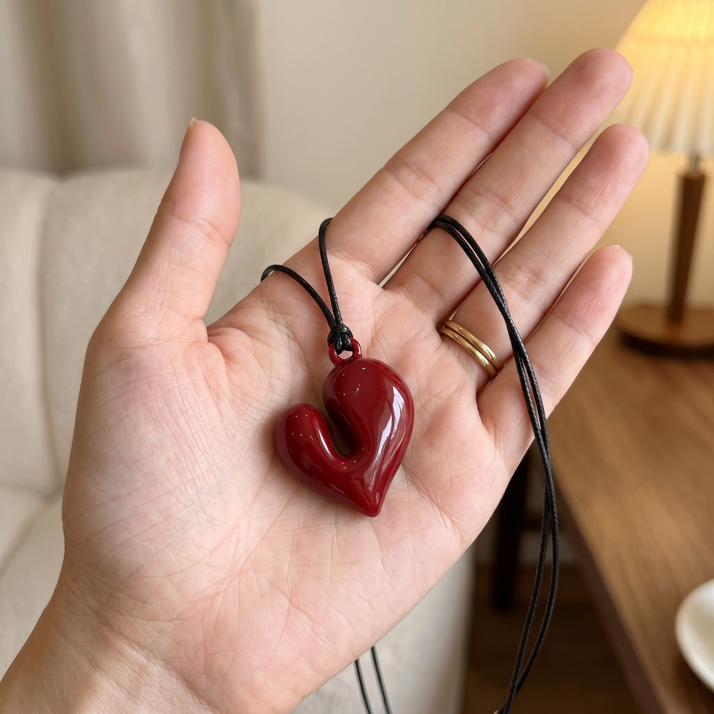 Vintage Heart Necklace — in hand for scale