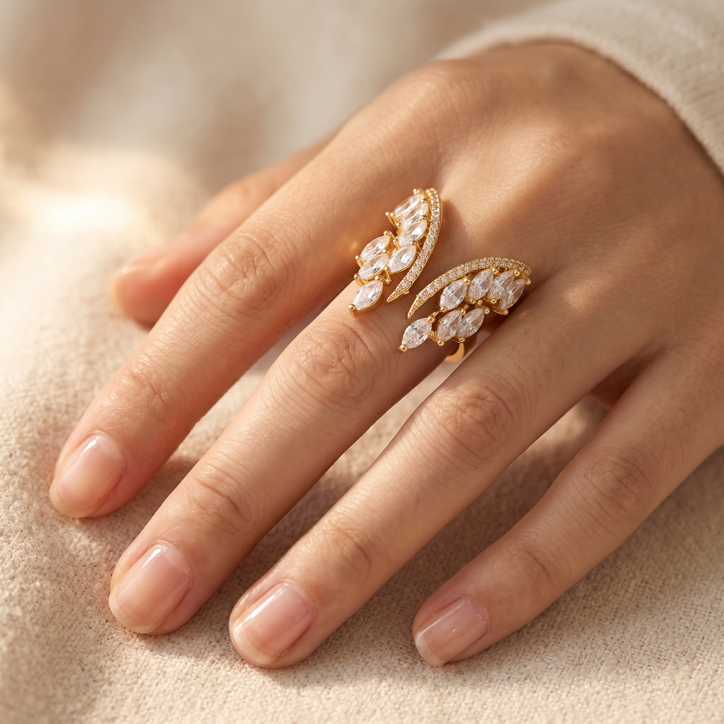 Sparkle Statement Ring — worn on hand