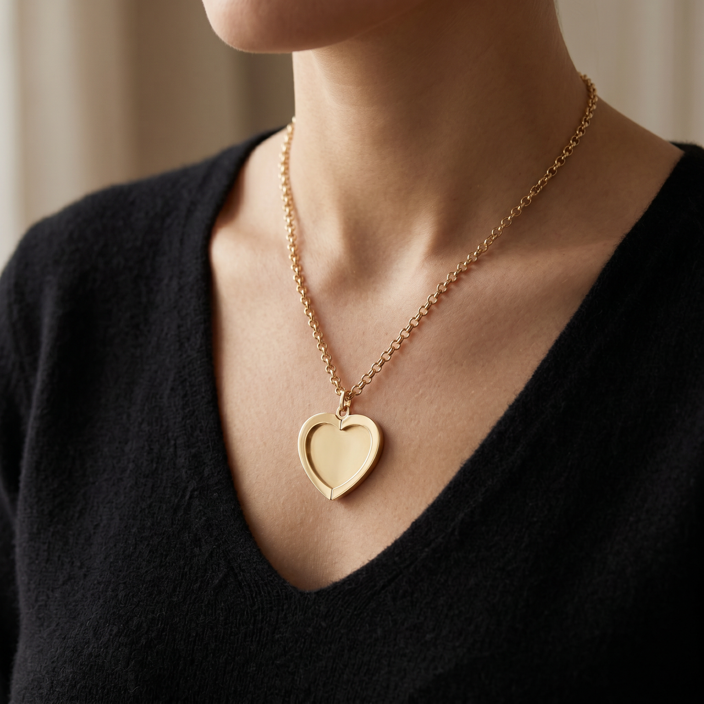 Hidden Message Heart Necklace — worn
