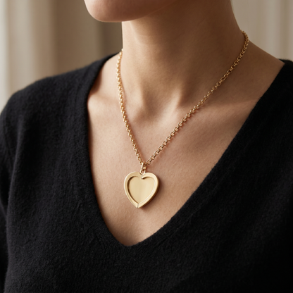 Hidden Message Heart Necklace — worn