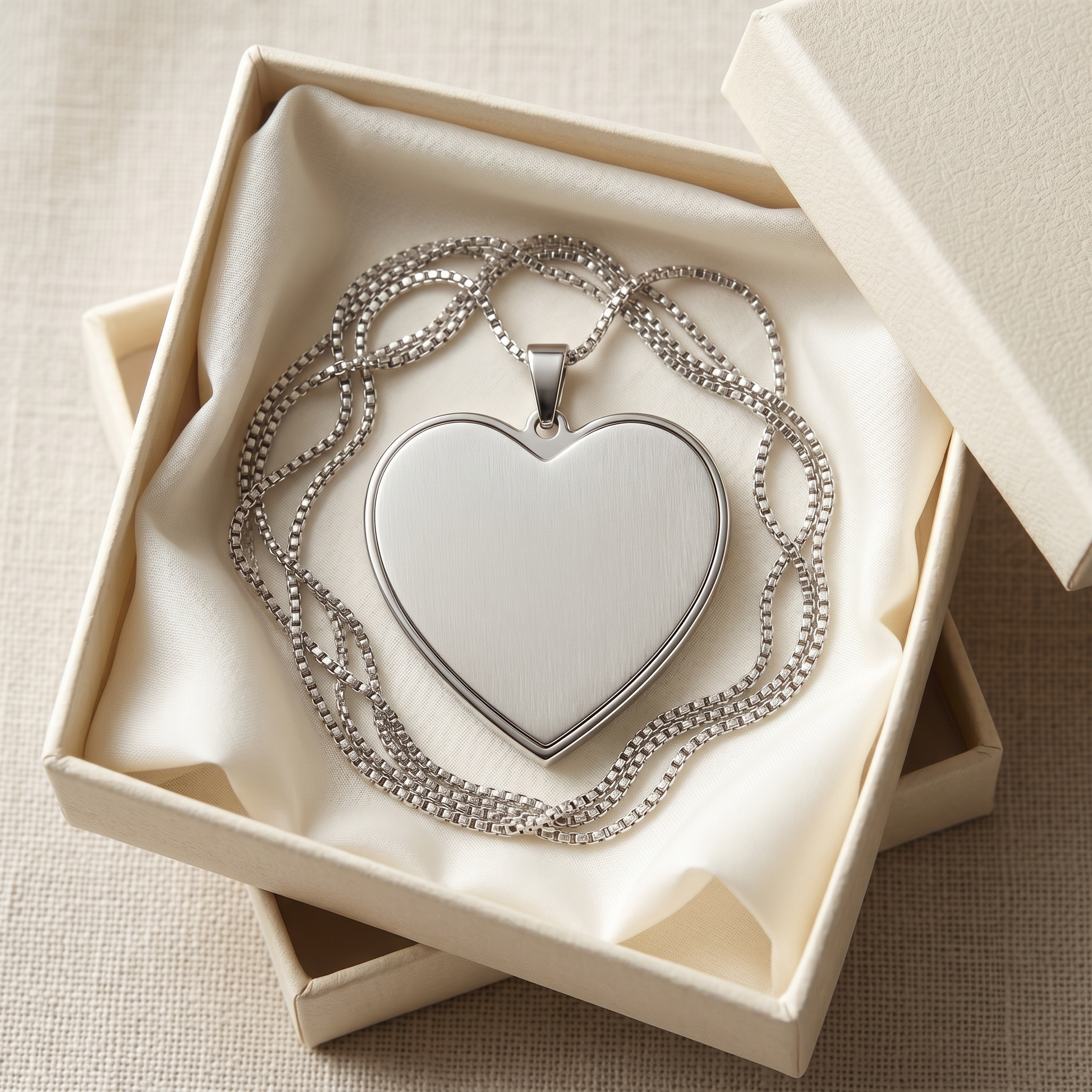 Photo Pendant Necklace, Heart — gift box