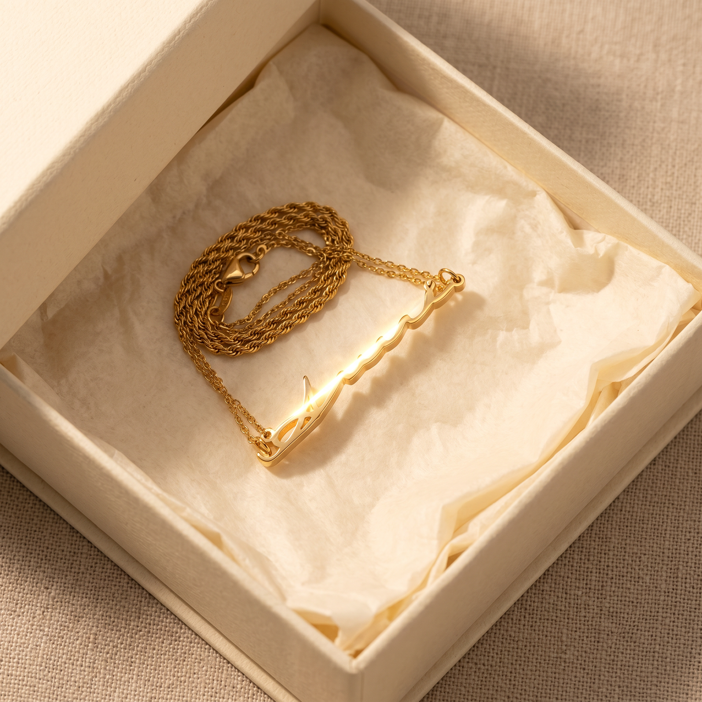 Personalized Name Necklace — gift box