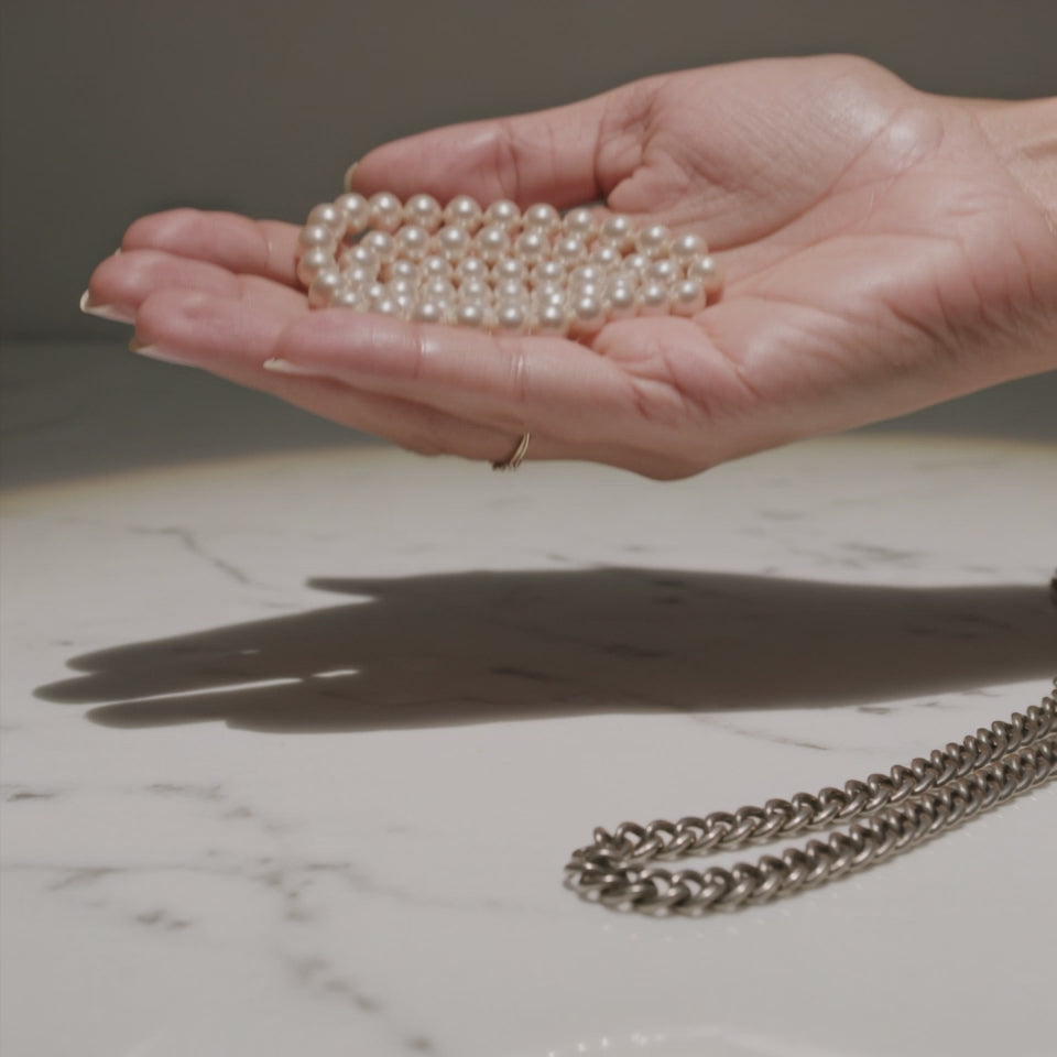 Pearls on marble - layered set
